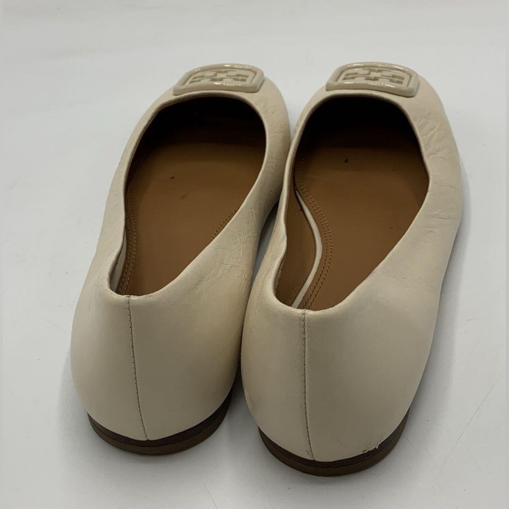 Tory Burch Square Toe Leather Georgia Ballet Flats Size 8 - Picture 3 of 7